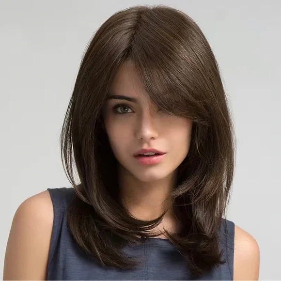 Accessories | Human Hair Blend Brown Layered Wave Wig | Poshmark display picture 3